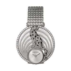 Cartier Panthère Royale 18K White Gold Full Diamond Pave Bracelet 36mm HPI01098