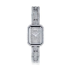 Chanel Premiere Collection 18K White Gold Diamond Case & Bracelet H2437