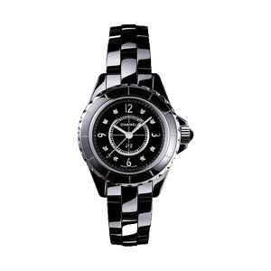 Chanel J12 Quartz Black Ceramic 8 Diamond Markers 29mm H2569