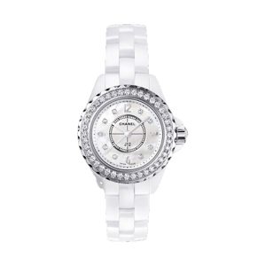Chanel J12 Quartz White Ceramic 8 Diamond Markers 29mm H2572