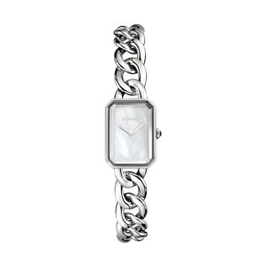 Chanel Premiere Stainless Steel Chain Bracelet Black Dial Small H3249