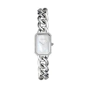 Chanel Premiere Stainless Steel Diamond Bezel Steel Chain Bracelet H3253