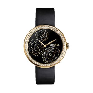 Chanel Mademoiselle Prive Camelia 18K White Gold Mother-of-Pearl Dial H3567