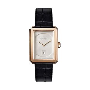Chanel BOYFRIEND 18K Beige Gold Medium Case Opaline Dial H4313