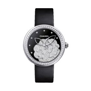 Chanel Mademoiselle Prive Camelia 18K White Gold Embroidery Dial Diamond H4318
