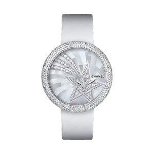 Chanel Mademoiselle Prive Pearl Marquetry Comet Motif 18K White Gold 37.5mm H4531