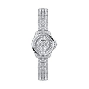Chanel J12 XS High Jewelry 18K White Gold Diamond Case & Bracelet 19mm H4937