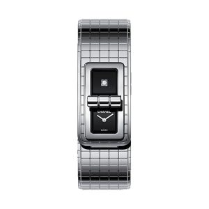 Chanel CODE COCO Stainless Steel Black Dial Grid Bracelet 39.3x25mm H5144