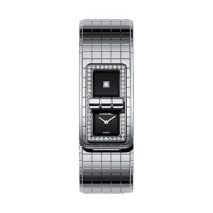 Chanel CODE COCO Stainless Steel Diamond Bezel Black Dial 39.3x25mm H5145