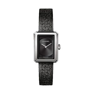 Chanel BOYFRIEND TWEED Stainless Steel Small Case Black Dial H5317