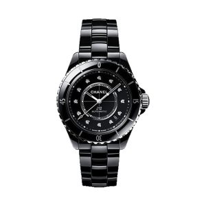 Chanel J12 Automatic Black Ceramic 12 Diamond Markers 38mm H5702