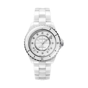 Chanel J12 Automatic White Ceramic 12 Diamond Markers 38mm H5705