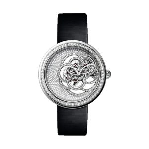 Chanel Mademoiselle Prive Camelia Skeleton 18K White Gold Diamond Bezel 37.5mm H5945