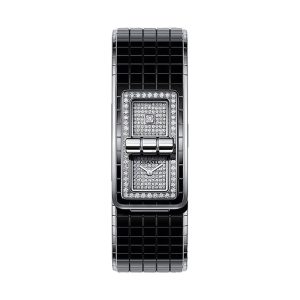 Chanel CODE COCO Stainless Steel Diamond Bezel Ceramic Bracelet 39.3x25mm H6027