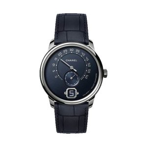 Chanel Monsieur Blue Edition 18K White Gold Grained Navy Blue Dial Limited Edition H6432