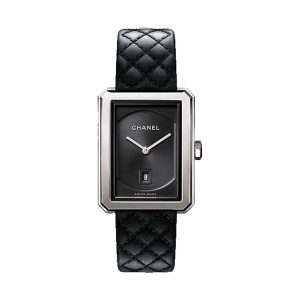 Chanel BOYFRIEND Stainless Steel Medium Case Black Dial 34.6x26.7mm H6585