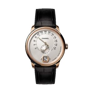 Chanel Monsieur Manual-Wind 18K Beige Gold Ivory Opaline Dial 40mm H6596