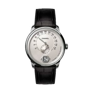 Chanel Monsieur Manual-Wind 18K White Gold Ivory Opaline Dial 40mm H6672