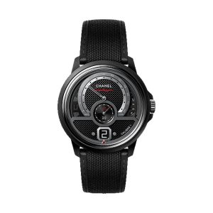 Chanel Monsieur Manual-Wind 18K White Gold Matte Black Dial 40mm H6823