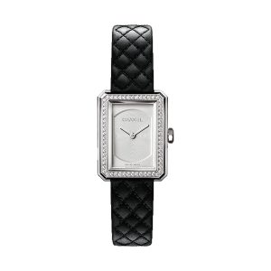 Chanel BOYFRIEND Stainless Steel Diamond Bezel Opaline Dial Small 27.9mm H6955
