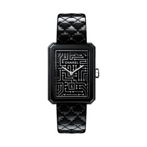 Chanel BOYFRIEND CYBERDATA Stainless Steel Black Diamond Dial 34.6x26.7mm H7946
