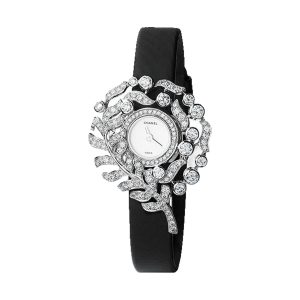 Chanel Plume de CHANEL Jewelry Watch Feather Motif 18K White Gold J60409