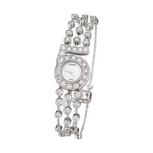 Chanel N°5 Jewelry Watch 18K White Gold Diamond Case & Bracelet J64259