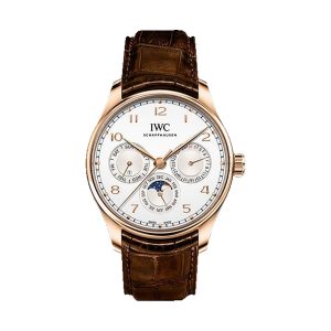 IWC Portugieser Perpetual Calendar 42 18K 5N Gold Silver Dial 42.4mm IW344202