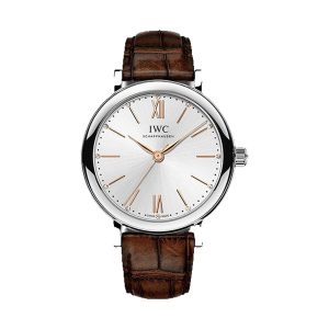 IWC Portofino Automatic 34 Stainless Steel Silver Dial Dark Brown Strap 34mm IW357403