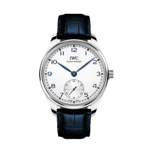 IWC Portugieser Automatic 40 Stainless Steel Silver Dial Blue Hands 40.4mm IW358304