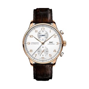 IWC Portugieser Chronograph 18K 5N Gold Silver Dial 41mm IW371611