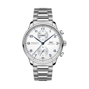 IWC Portugieser Chronograph Stainless Steel Silver Dial Steel Bracelet 41mm IW371617