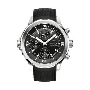IWC Aquatimer Chronograph Stainless Steel Black Dial Rubber Strap 44mm IW376803