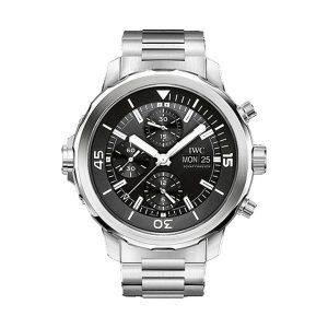 IWC Aquatimer Chronograph Stainless Steel Black Dial Steel Bracelet 44mm IW376804