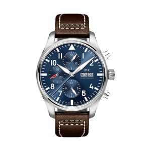 IWC Pilot's Watch Chronograph Edition Le Petit Prince Midnight Blue Leather Strap 43mm IW377714