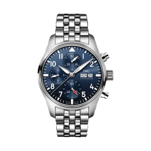 IWC Pilot's Watch Chronograph 41 Stainless Steel Blue Dial Steel Bracelet 41mm IW388102