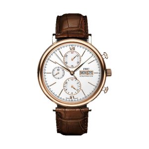 IWC Portofino Chronograph 18K 5N Gold Silver Dial 42mm IW391025