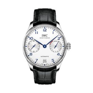 IWC Portugieser Automatic Stainless Steel Silver Dial Blue Hands 42.3mm IW500705