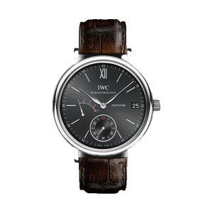IWC Portofino Hand-Wound Eight Days Stainless Steel Black Dial 45mm IW510102