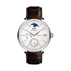 IWC Portofino Hand-Wound Moon Phase Stainless Steel Silver Dial 45mm IW516401