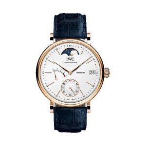 IWC Portofino Hand-Wound Moon Phase 18K 5N Gold Blue Strap 45mm IW516409