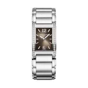 Patek Philippe Twenty~4 Quartz Stainless Steel Factory Diamond Bezel Sunburst Grey Dial 25x30mm 4910/1200A-010