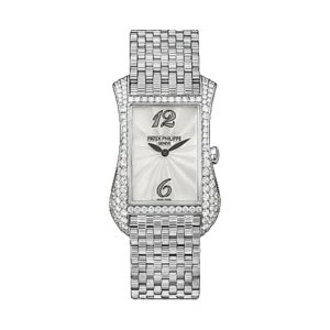Patek Philippe Gondolo Serata Quartz 18K White Gold Factory Diamond Bezel White MOP Dial & Bracelet 27.4mm 4972/1G-001