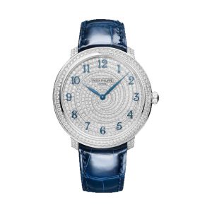 Patek Philippe Calatrava Diamond Ribbon Joaillerie 18K White Gold Full Spiral Diamond Pave 36.5mm 4978/400G-001