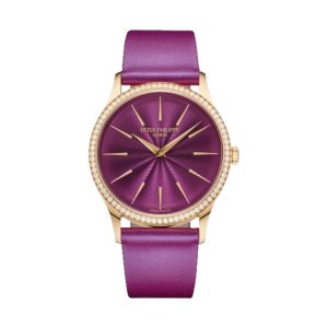 Patek Philippe Calatrava Joaillerie 18K Rose Gold Factory Diamond Bezel Purple Concentric Dial 35mm 4997/200R-001