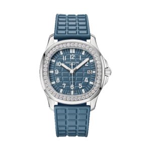 Patek Philippe Aquanaut Luce Ladies Quartz Stainless Steel Diamond Bezel Blue Dial 35.6mm 5067A-025