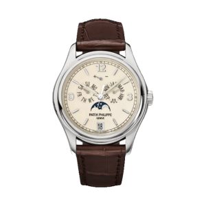 Patek Philippe Complications Annual Calendar Moon Phase 18K White Gold Cream Dial 39mm 5146G-001