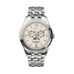 Patek Philippe Complications Annual Calendar Moon Phase 18K White Gold Cream Opaline Dial & Bracelet 39mm 5146/1G-001