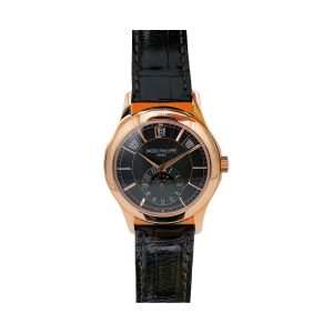Patek Philippe Complications Annual Calendar Moon Phase 18K Rose Gold Sunburst Olive Green Dial 40mm 5205R-011