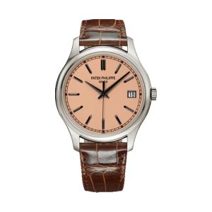 Patek Philippe Calatrava Officer's Dust Cover 18K White Gold Gilt Opaline Dial 39mm 5227G-015